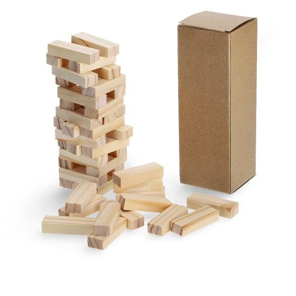 Klassisches Wackelturm Spiel aus Holz, Kreativ, Entdecken, Spielest, Spielzeug.