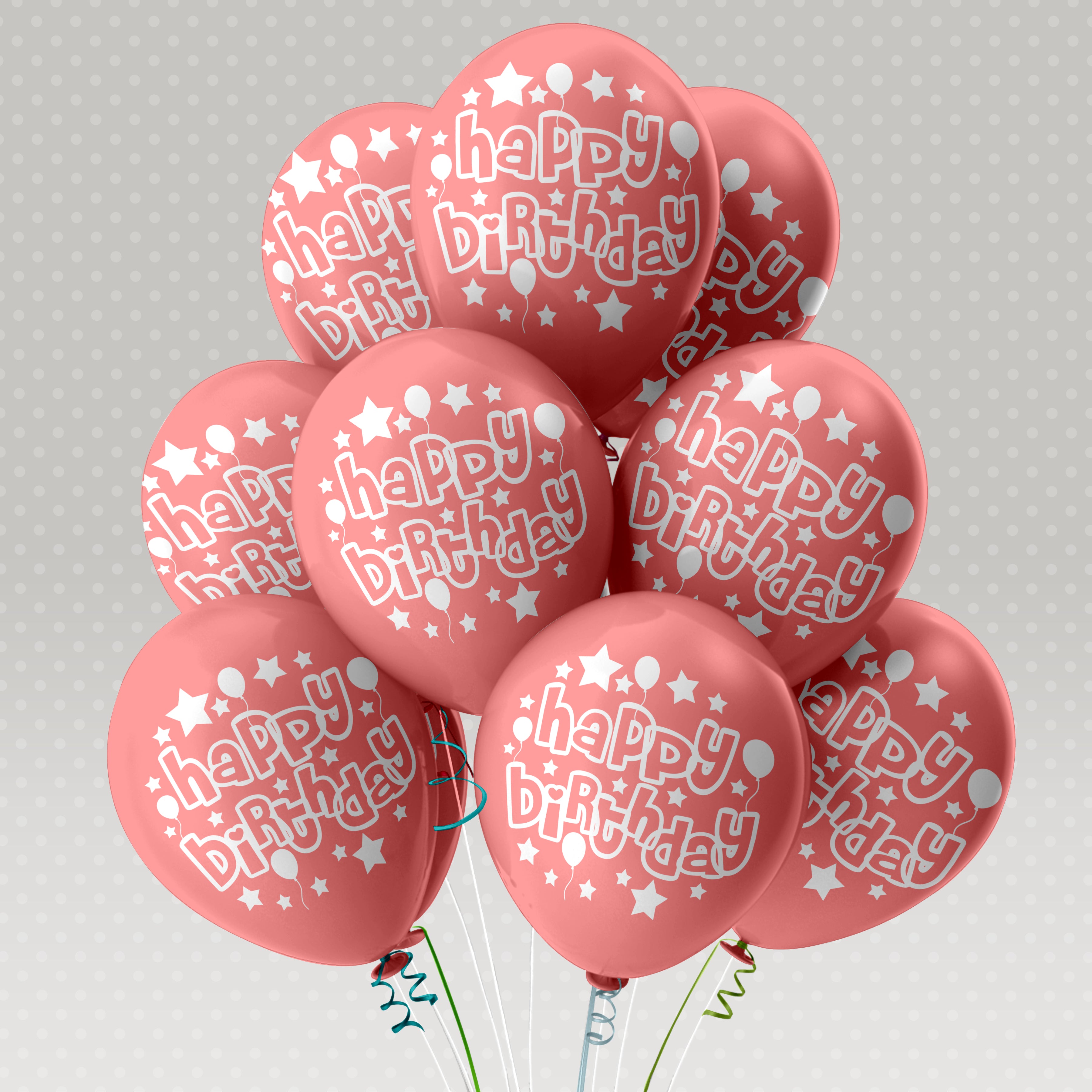 50 x Geburtstag Luftballon, Luftballons Druck, Luftballons mit Geburtstag Motiv.