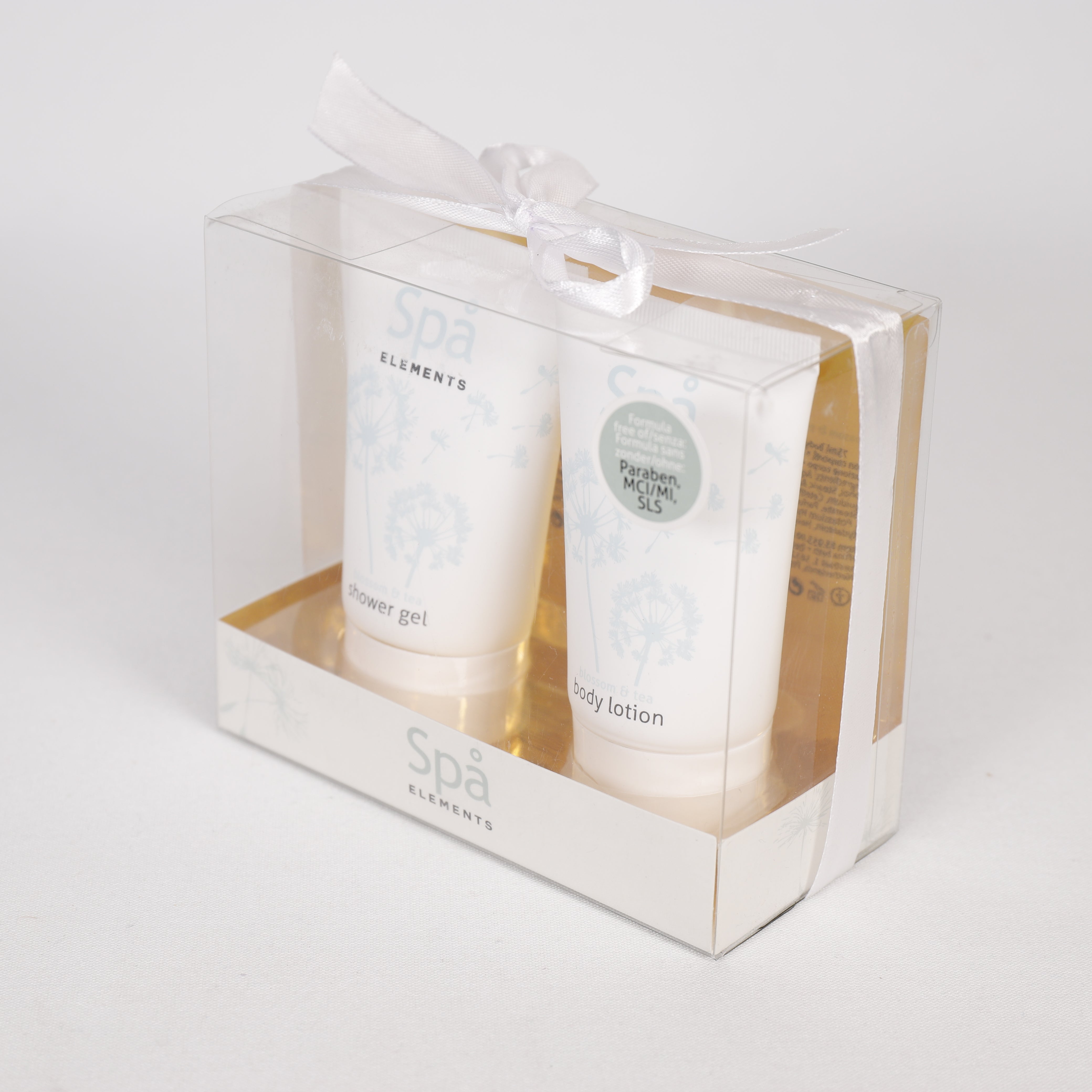 Spa Elements 2er, Bad Geschenk Set 75ml Duschgel & 75ml Körperlotion, Blossom & Tee