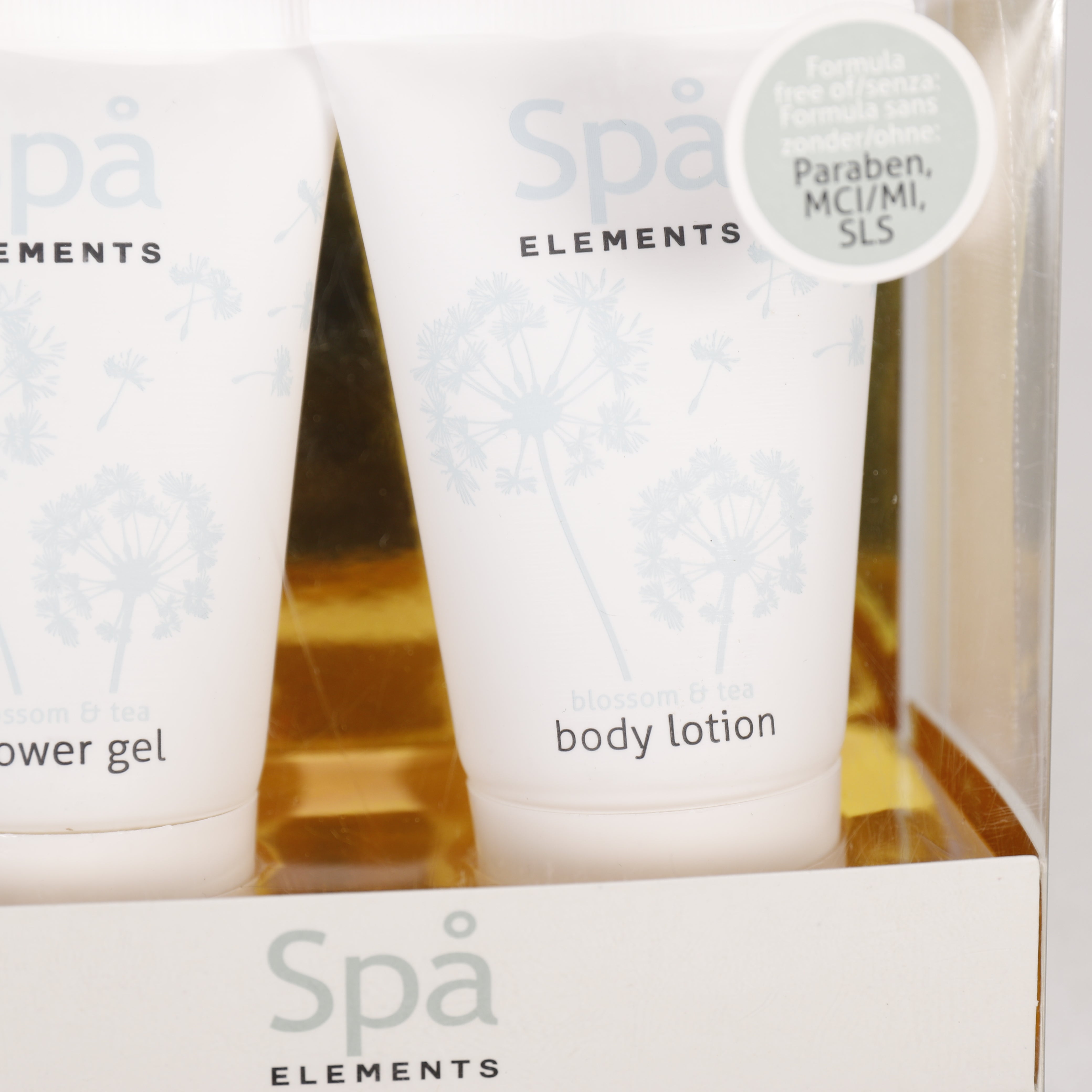 Spa Elements 2er, Bad Geschenk Set 75ml Duschgel & 75ml Körperlotion, Blossom & Tee