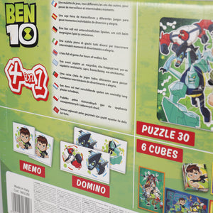 Ben 10 Edukit 4in1 (Memo, Puzzle, Domino, Würfelpuzzle) 37 x 26 cm, Clementoni