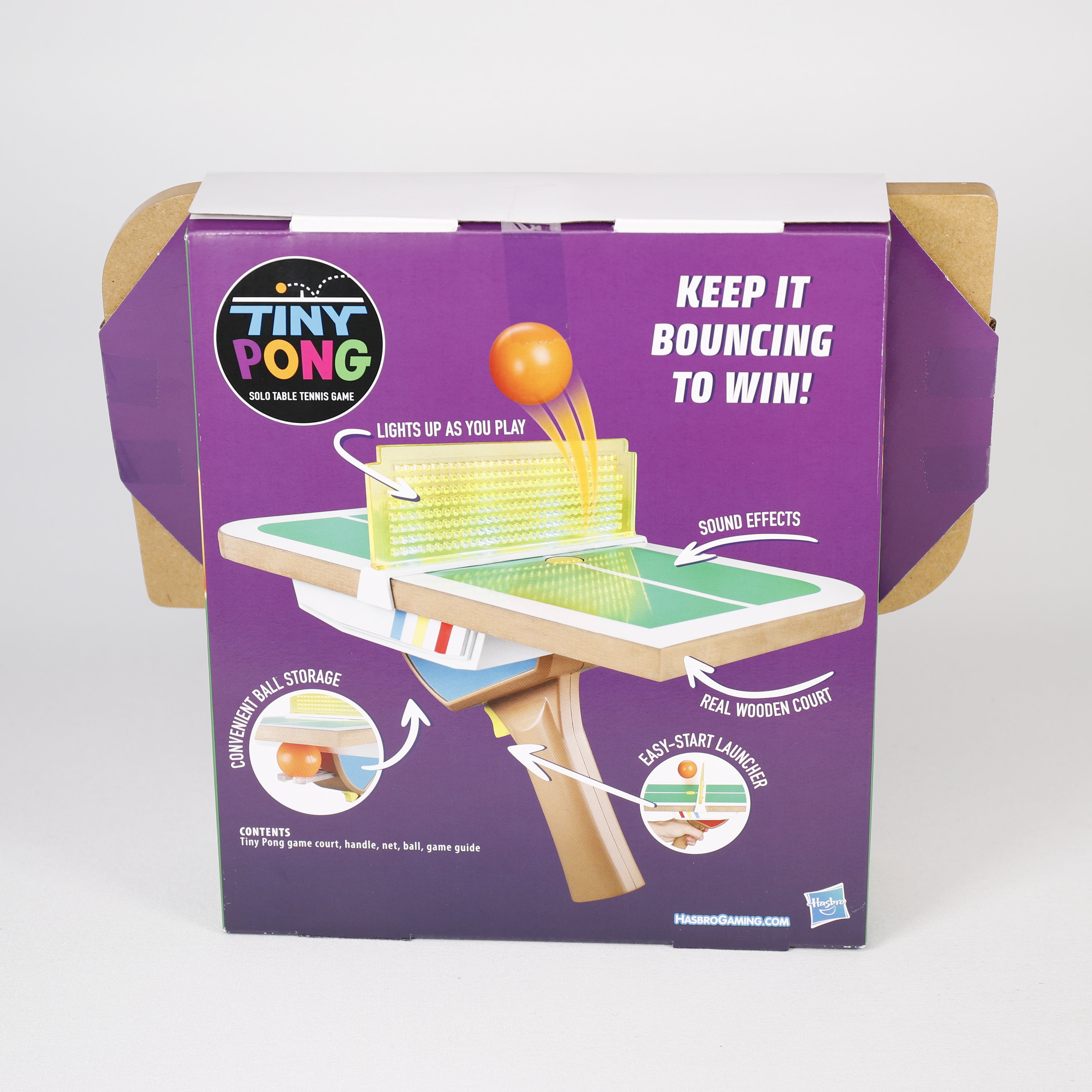 Tiny Pong, Solo Elektronisches Tischtennis Spiel 21x26 cm, Ab 8 Jahren, Hasbro.