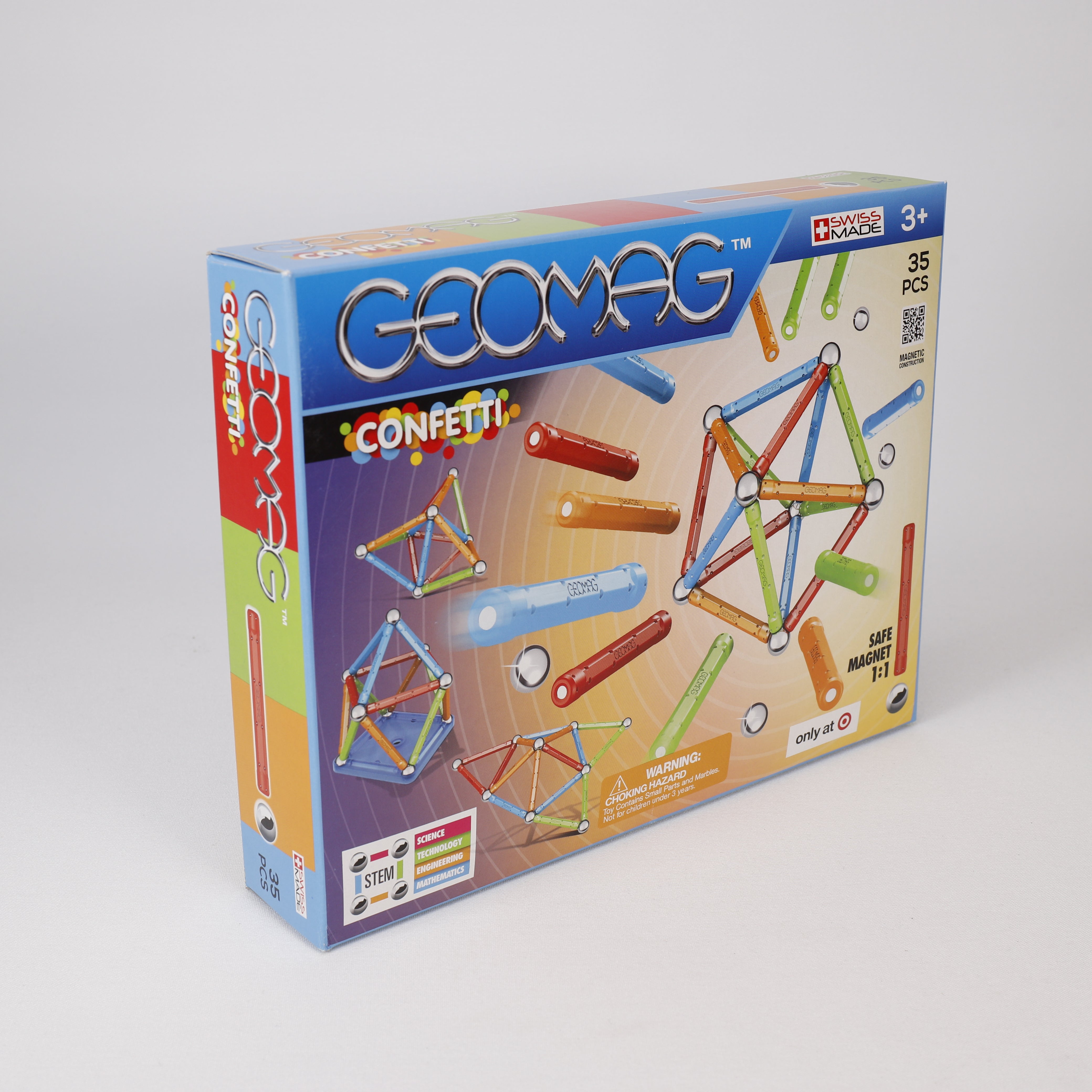 Geomag, Confetti, 35 Magnetbausteine 21x27cm, Lernspiele, Spielzeug, Swiss Made.