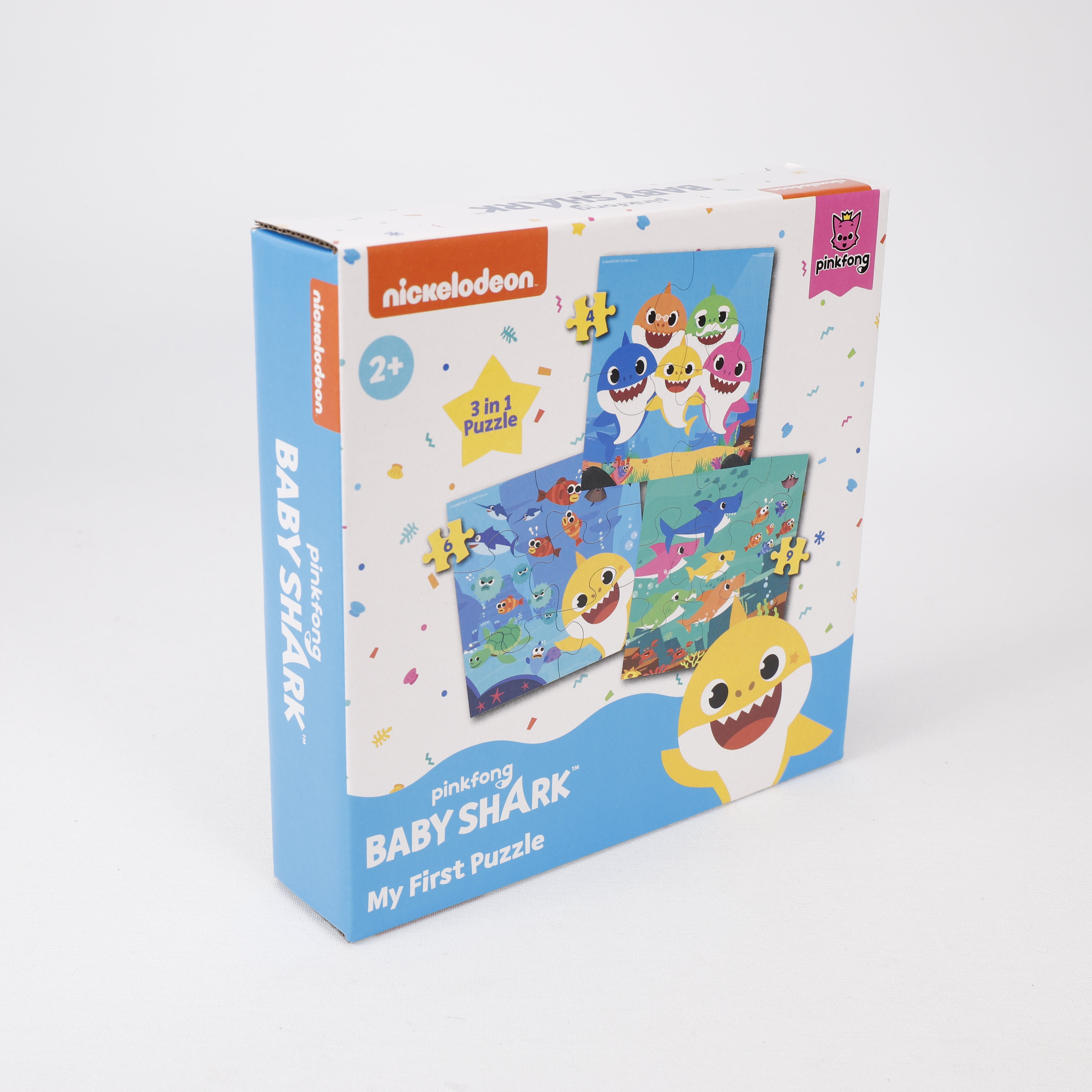 Baby Shark Puzzle, Mein erstes Rätsel, Spielzeug 3in1, 18x18 cm, +2, Nickelodeon