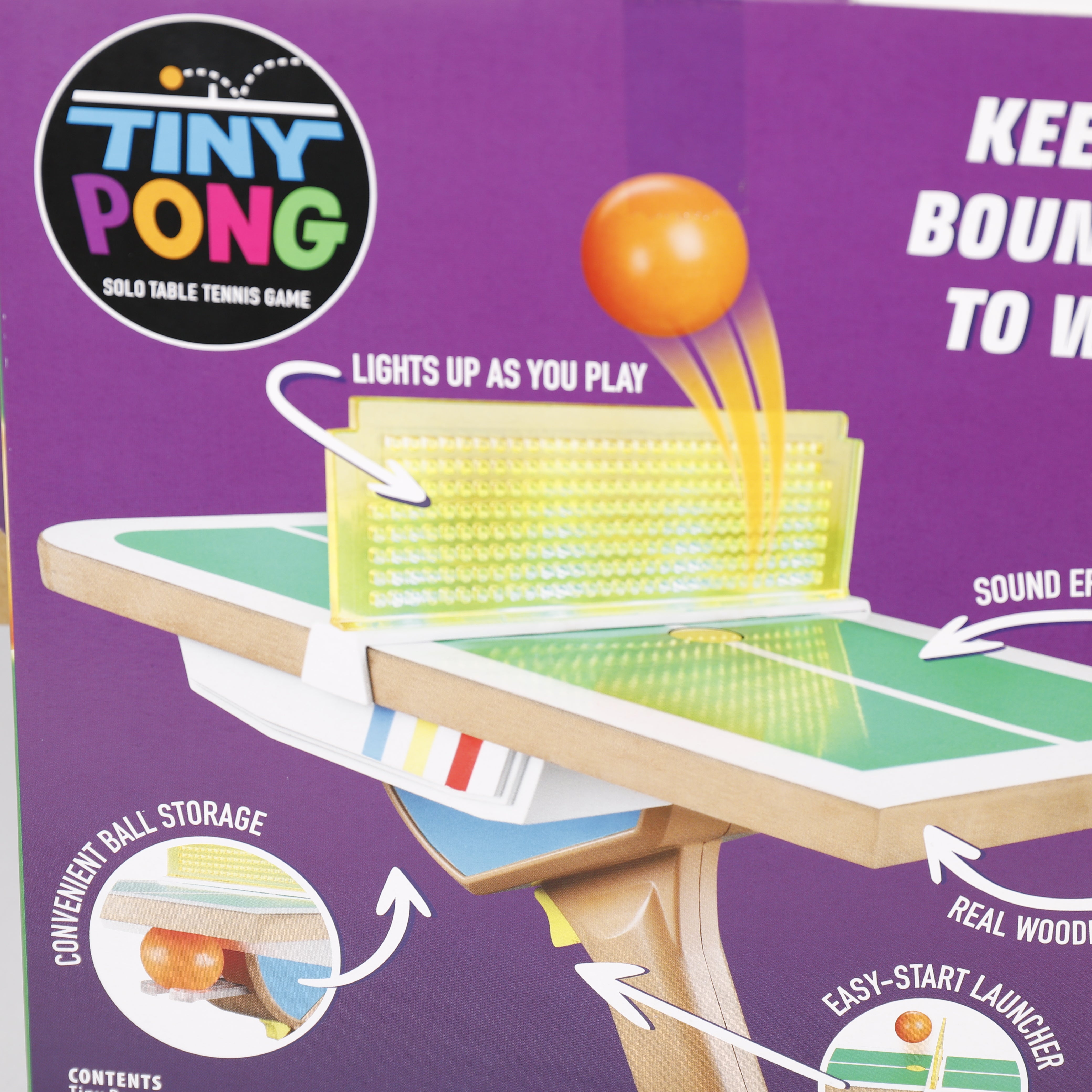 Tiny Pong, Solo Elektronisches Tischtennis Spiel 21x26 cm, Ab 8 Jahren, Hasbro.