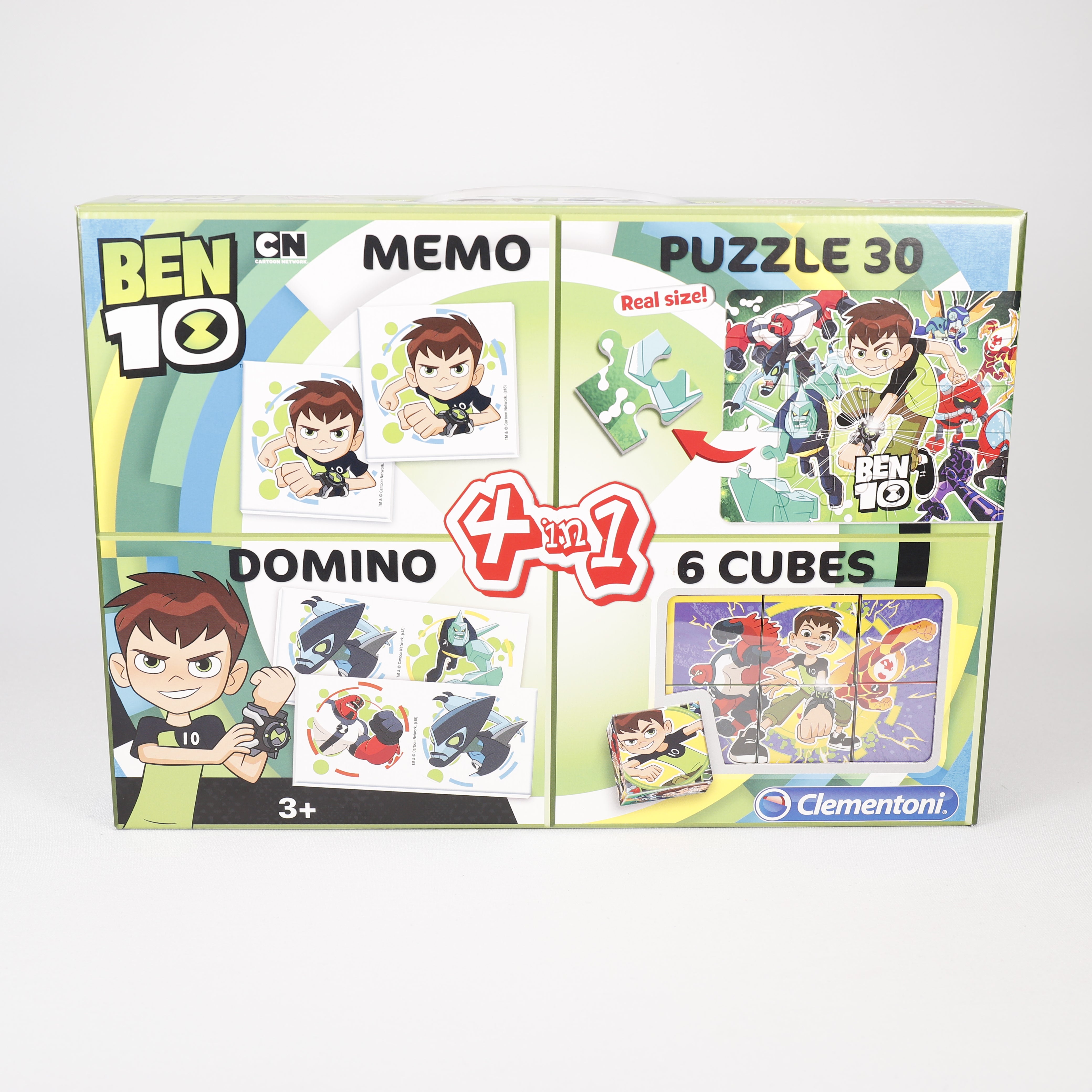 Ben 10 Edukit 4in1 (Memo, Puzzle, Domino, Würfelpuzzle) 37 x 26 cm, Clementoni