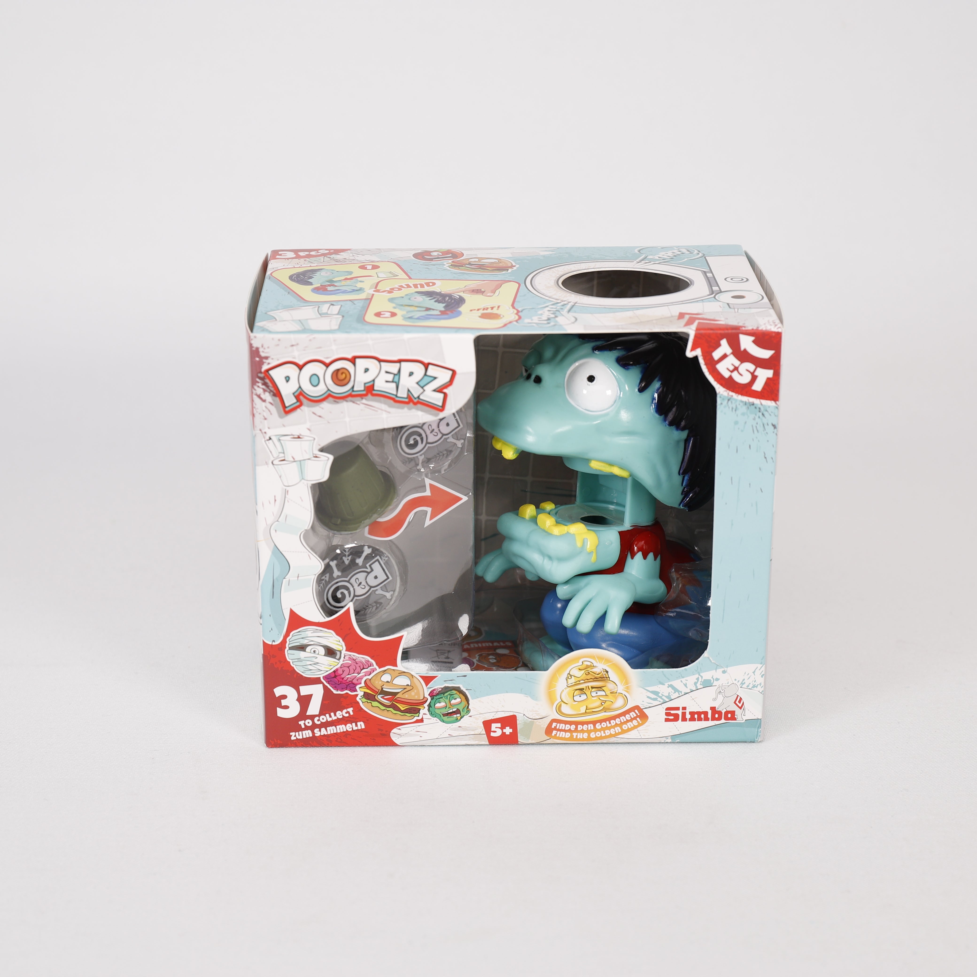 Pooperz Spielfigur 13 x15 cm mit Sound & Zubehör, Furz-Monster, Zombie, Simba.