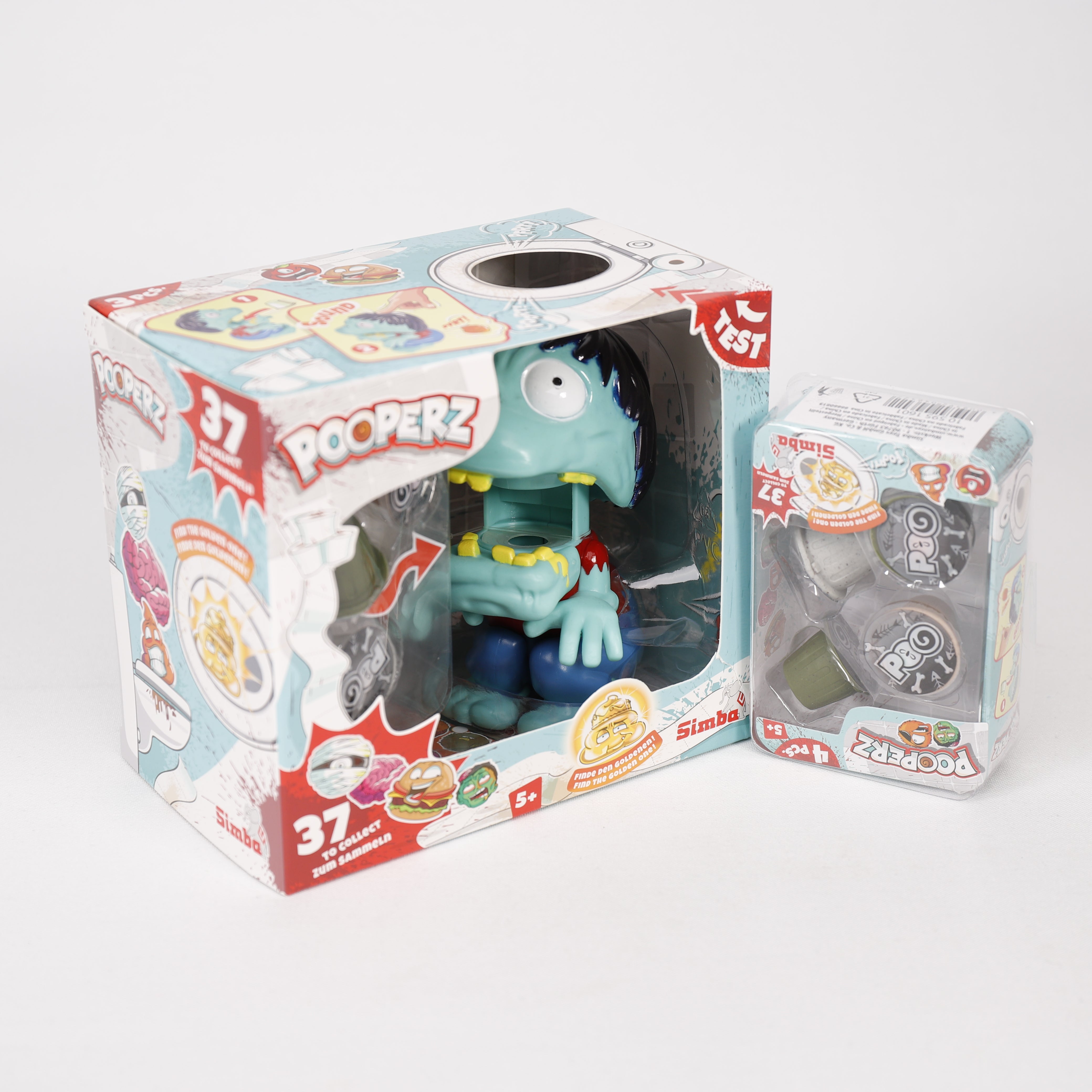 Pooperz Spielfigur 13 x15 cm mit Sound & Zubehör, Furz-Monster, Zombie, Simba.