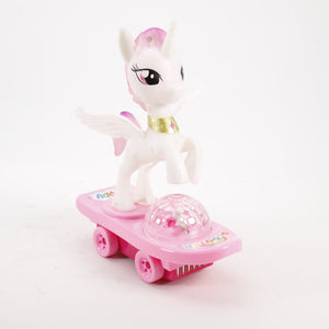 Schwebeboard Scooter Mädchen Puppe LED & Musik, Horse Auto rosa Kinderspielzeug