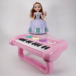 Lade das Bild in den Galerie-Viewer, Klavier Spielzeug Rosa, Klavier Kinder mit Prinzessin, Piano Keyboard 24 Tasten.
