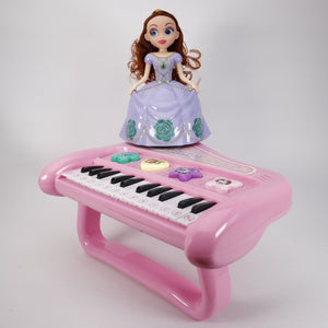 Klavier Spielzeug Rosa, Klavier Kinder mit Prinzessin, Piano Keyboard 24 Tasten.