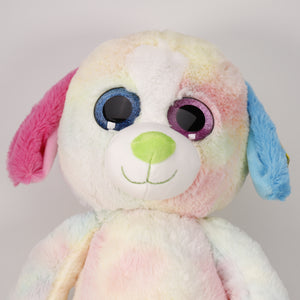 Hund, Plüschtier 32 cm, Glitter, Große Augen, Spielzeug, Bunt, Super Weich, Sunkid