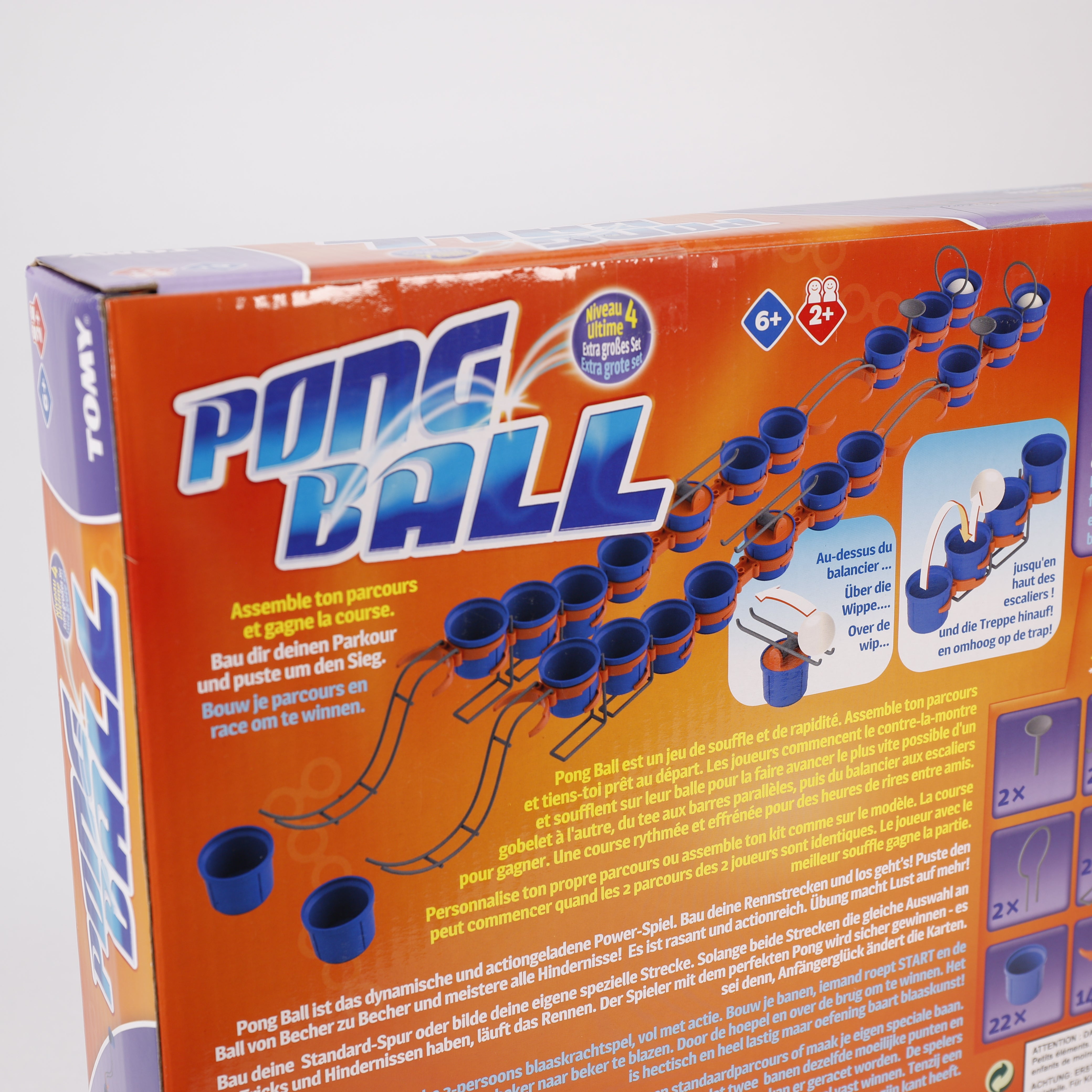 Pongballspiel 27 x 32 cm Fr/De, Pusten, Rennen & Gewinnen, Kinderspielzeug, Tomy