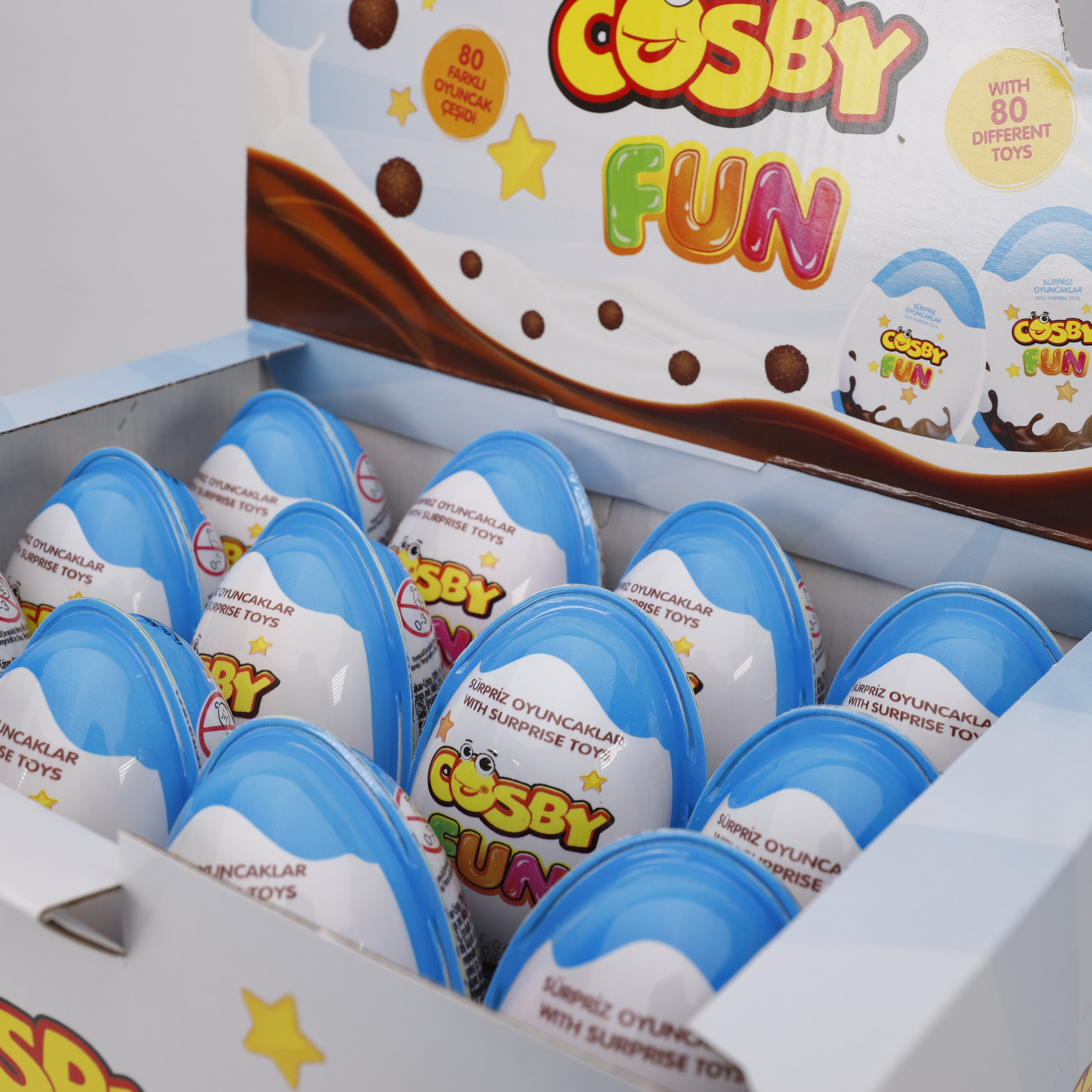 Cosby Fun Junge, Ei mit Überraschung Spielzeug, (24x20g), TOP Süßigkeiten, Halal