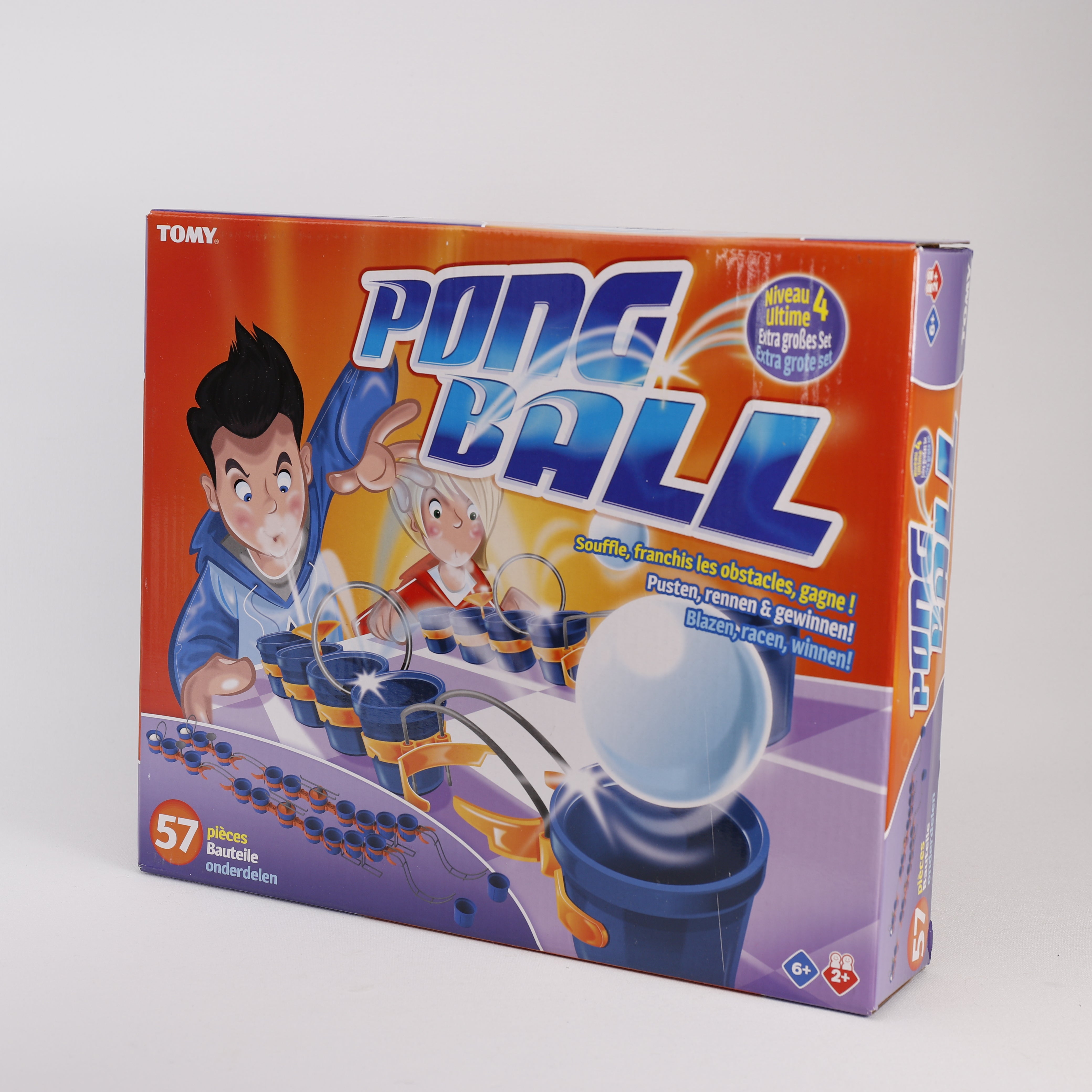 Pongballspiel 27 x 32 cm Fr/De, Pusten, Rennen & Gewinnen, Kinderspielzeug, Tomy