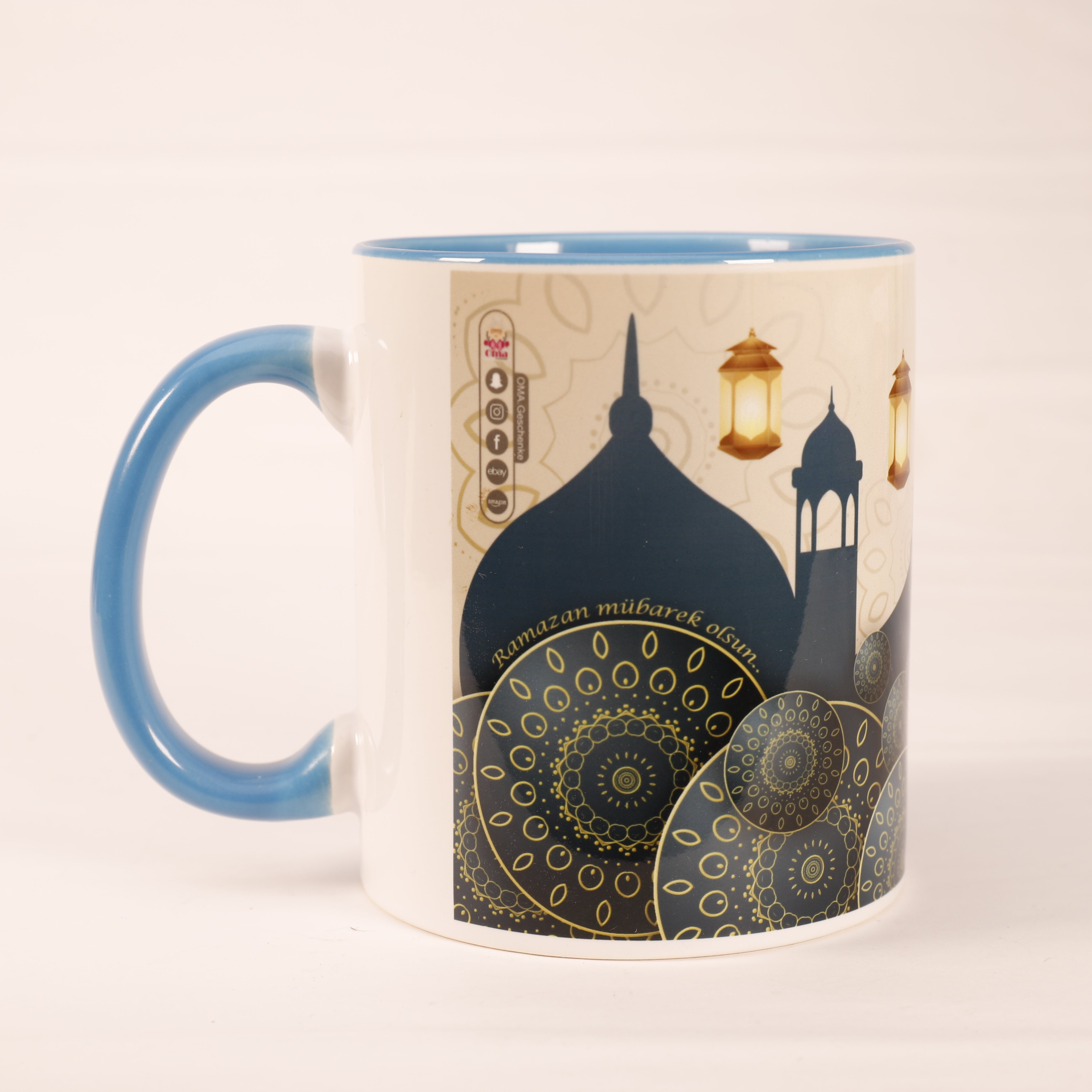 Ramadan Mubarak Tassen, Druck Tasse mit Ramadan Motiv, Keramik Kaffeetasse 300ml
