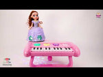 Laden und Abspielen von Videos im Galerie-Viewer, Klavier Spielzeug Rosa, Klavier Kinder mit Prinzessin, Piano Keyboard 24 Tasten.
